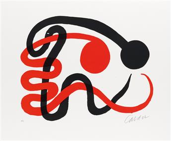 ALEXANDER CALDER Deux Serpents noir et rouge.